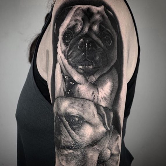 Pug Tattoo by Marc Fischer