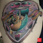 Mermaid Pugs Not Drugs Tattoo on Alana