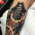 Pirate pug tattoo by Debora Cherrys Tattoo Spain