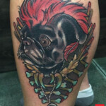 Rubio Pug Tattoo on IG el_penguin, by Deadbeat Nicholas Keiser