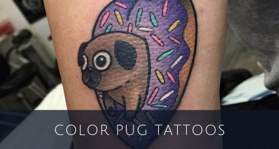 Color Pug Tattoo Gallery